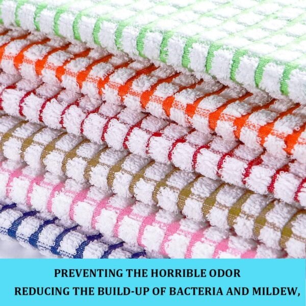 Kitchen Towels and Dishcloths Set, 16 x 25 12 12, Set of Bulk Cotton Dish for Washing Dishes Rags Everyday Cooking Baking - Image 6