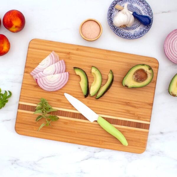 Totally Bamboo Martinique Bamboo Serving and Cutting Board, 15" x 11" - Image 3