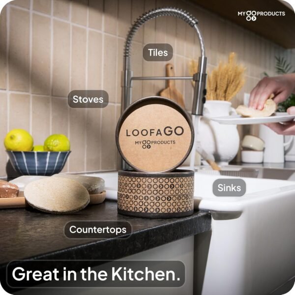 LoofaGO All-Purpose Natural Loofah Scrub Sponges, Biodegradable, Eco-Friendly for Kitchen, Shower, Bath, Skin, Facial, Body, and More (Pack of 10) - Image 7