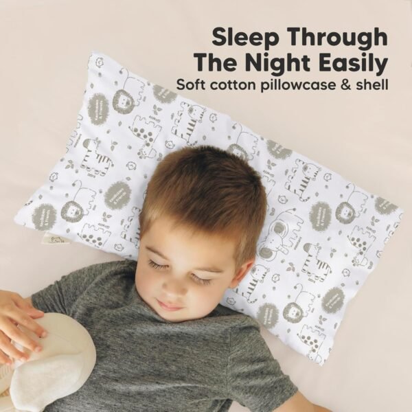 Toddler Pillow with Pillowcase - 10x18 My Little Dreamy Pillow, Organic Toddler Pillows for Sleeping, Kids Pillow, Small Pillows, Toddler Travel Pillows for Sleeping, Toddler Bed Pillows (KeaSafari) - Image 7
