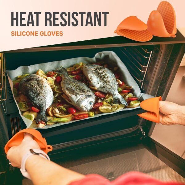 Cast Iron Griddle, Reversible Grill/Griddle + Cast Iron Press + Pan Scraper + Pinch Mitts, Grill Pan For Stove Top, Gas Grill, Indoor & Outdoor Cooking - Pre Seasoned & Non-stick (9.5" x 16.75") - Image 6