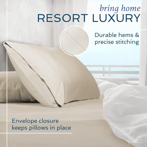 Hotel Sheets Direct King Size Pillow Cases 2 Pack - 20x40 Inch Cooling Pillow Cases for King Size Pillows - Silky Pillowcase for Hair and Skin - Grey - Image 3