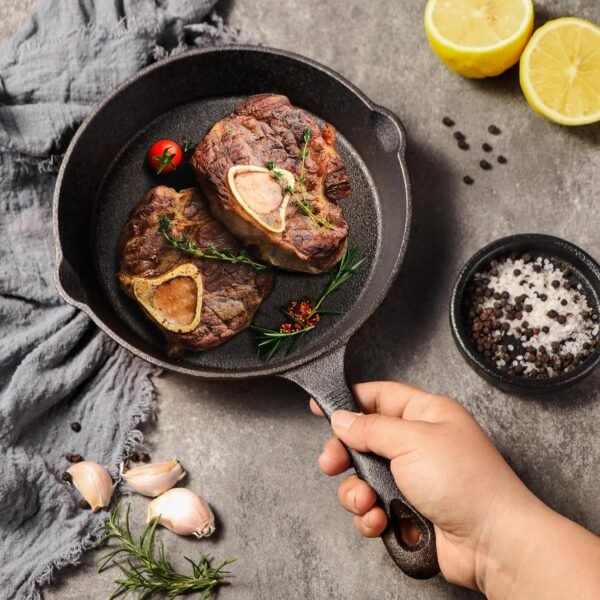 Cast Iron Skillets 3 Piece，Pre-Seasoned Cast Iron Frying Pan，Cast Iron Fry Pan Skillet Set Includes 6.5in，8in，10in Pans，Ideal for Use on any Type of Cooktop，Oven Safe - Image 7