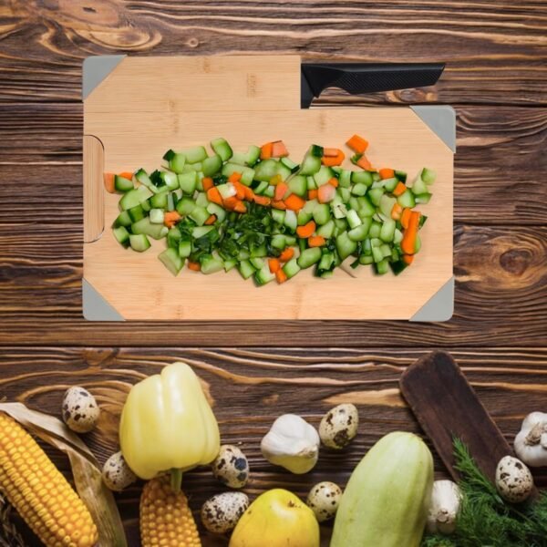 bamboo kitchen-cutting board with bag-cutting boards for kitchen wood-wood cutting board for meat-cutting board set-cutting boards wood-tablas de madera para cocina-wooden cutting boards- - Image 5