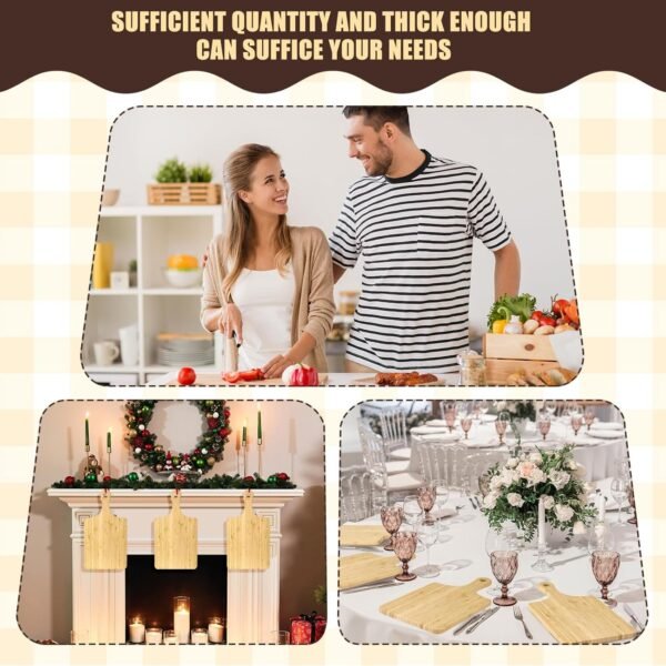 Lounsweer 6 Pcs Thicken Cutting Board Bulk Wood Chopping Board Serving Board Charcuterie Boards for Laser Engraving Mother' Day Wedding Housewarming Gift(Bamboo,13 x 7 Inches) - Image 4