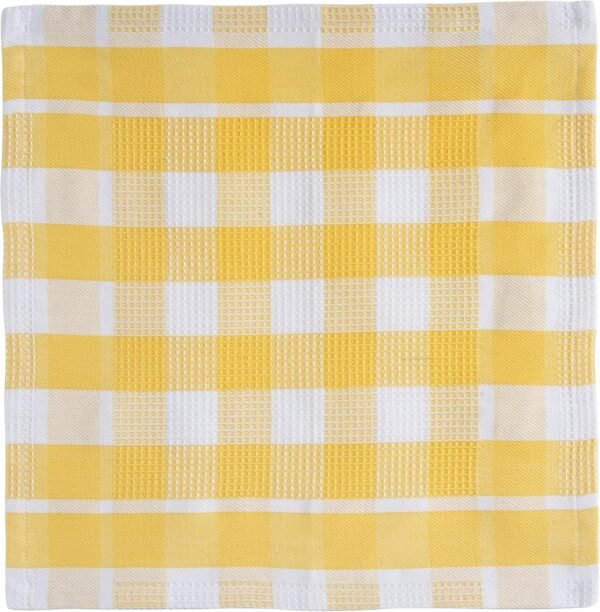 Lane Linen 100% Cotton Kitchen Towels - 6Pack Dish Cloths For Washing Dishes, Ultra Soft Quick Drying Dish Towels For Kitchen, Reusable Kitchen Dish Rags, Absorbent Kitchen Washcloths 12"x12" - Yellow - Image 3