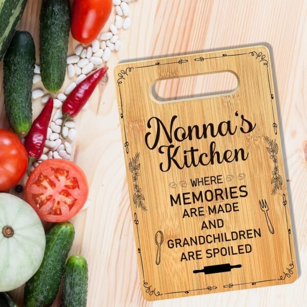 Nonna Gifts Cutting Board, Gifts for Nonna Grandma Bamboo Cutting Board, Mothers Day Birthday Gifts for Nonna Christmas Decorative Cutting Board Kitchen Decor, Nonna Gifts from Grandkids - Image 2
