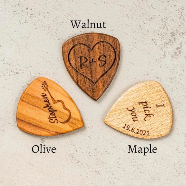 Engraved Guitar Pick Box, Guitar Shaped Guitar Pick Box, Personalized Wood Guitar Picks Box, Plectrum Box Guitar Player Gift, Christmas Gift For Him - Image 5