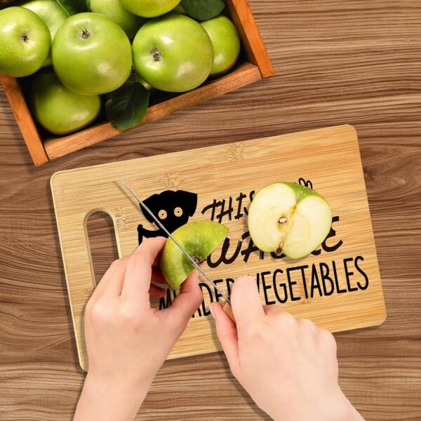 Funny Cutting Board, This Is Where I Murder Vegetable Bamboo Cutting Board, Vegetable Murder Cutting Board Kitchen Decor, Dog Gifts for Dog Lovers, Mother's Day Christmas Gifts for Women - Image 6
