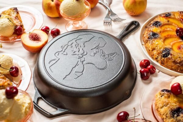 Lodge 10.25 Inch Dolly Parton Pre-Seasoned Cast Iron Stamped Skillet - Signature Teardrop Handle - Use in the Oven, on the Stove, on the Grill, or Over a Campfire, Black - Image 7