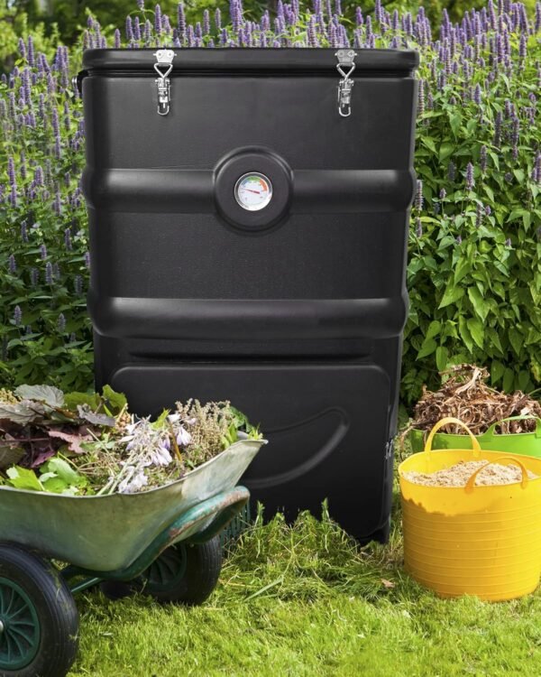 Insulated Compost Bin with Ventilation System - Quickly Composting All Year Round,A Reservoir at The Bottom Design to Collect The Leachate (30 Gal,Black) - Image 7
