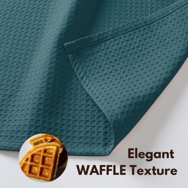 Native Fab Kitchen Towels 4 Pack (16"x26") & Dish Cloths 4 Pack (12"x12") - 8 Piece Kitchen Set, 100% Cotton, Absorbent & Durable for Cleaning and Cooking - Great for Cooking & Baking - Teal Green - Image 4