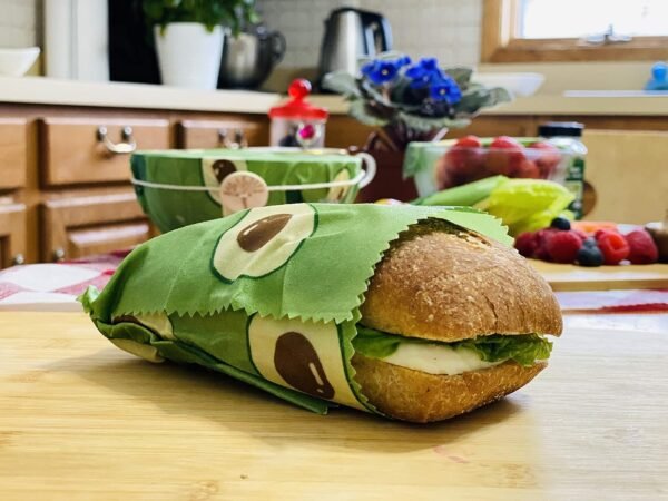 UGOS Organic Beeswax Food Wraps Roll - Reusable Bees Wax Paper Wrap (Green Avocado) - Image 4
