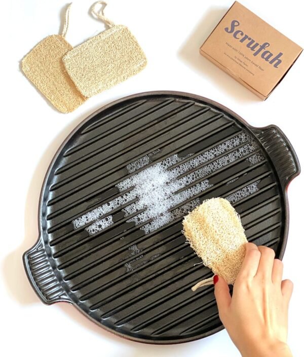 Scrufah, Eco-Friendly Natural Kitchen Dish Sponge. Zero Waste Kitchen. Compostable, Biodegradable & Plastic Free Cleaning Tool (3pc) - Image 7