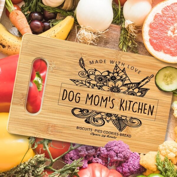 Dog Mom Gifts Cutting Board, Dog Mom Gifts for Women Bamboo Cutting Board, Dog Lover Gifts Decorative Cutting Board Kitchen Decor, Mothers Day Birthday Gifts for Dog Lovers Mom Women - Image 4