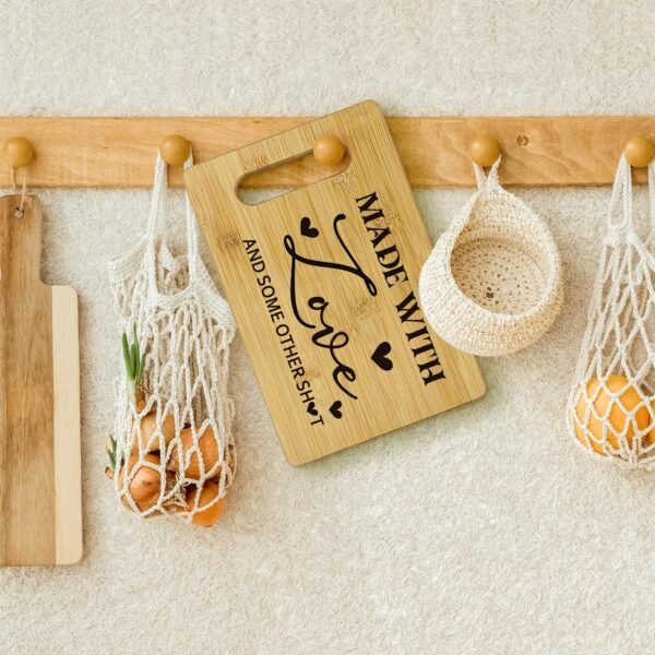 Made with Love Cutting Boards for Kitchen, House Warming Gifts New Home Women Couple, Bamboo Cutting Board, Fun Couples Gifts Decorative Cutting Boards for Kitchen,Fun Kitchen Gifts for Women - Image 4