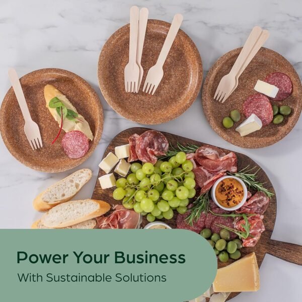 Wooden Disposable Forks - 300 Piece Wood Compostable Forks - Eco-Friendly Biodegradable Utensils for Party - Free From Plastic Cutlery Set - Disposable Cutlery Fork for Eating - Compostable Utensils - Image 4