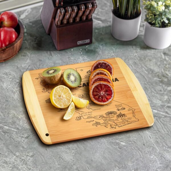 California State Gift Cutting Board, 11" x 8.5" - Decoration & Small Charcuterie Serving Board for Snacks - Perfect Home & Kitchen Gift Featuring California State Map - Bamboo Wood Serving Board - Image 6