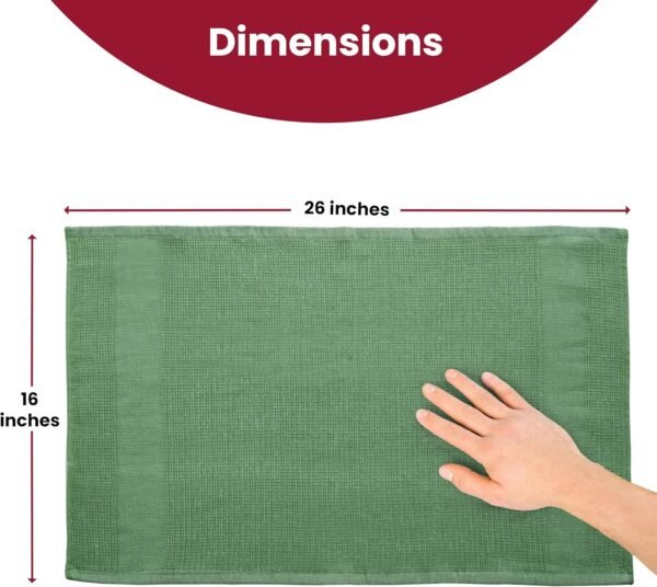 Lux Decor 6-Pcs Kitchen Towels Set 16x26 - Ultra-Absorbent, Soft, and Durable 100% Cotton Terry-Cloth Dish Towels - Perfect for Cleaning, Drying (Green) - Image 3