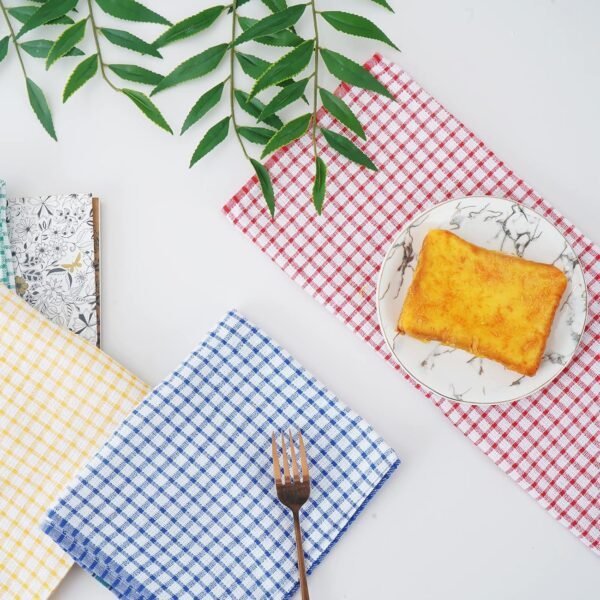 Large Kitchen Dish Towels, 16 Inch x 26 Inch Bulk Absorbent Cotton Kitchen Towels, 4 Pack Bright Colorful Tea/Bar Towels for Washing Drying Dishes and Household - Image 4