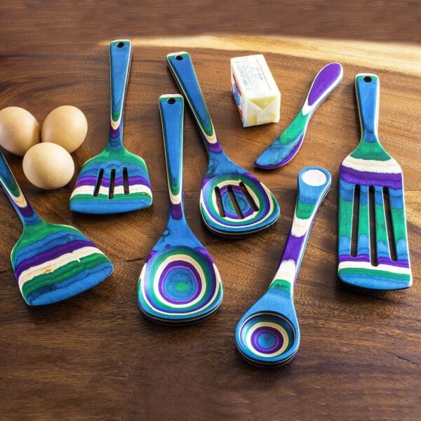 Baltique Mumbai Collection 7 Piece Cooking Utensil Set, Safe for Nonstick - Image 3