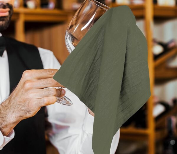 RUVANTI Flour Sack Towels 6 Pack 28"x28", Ring Spun 100% Cotton Flour Sack Dish Towels, Machine Washable, Absorbent Tea Towels - Flour Sack Kitchen Towels for Drying & Cleaning - Martini Olive - Image 2