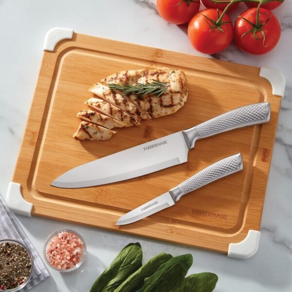 Farberware Nonslip Bamboo Cutting Board with Juice Groove, 11x14 Inch, White - Image 8