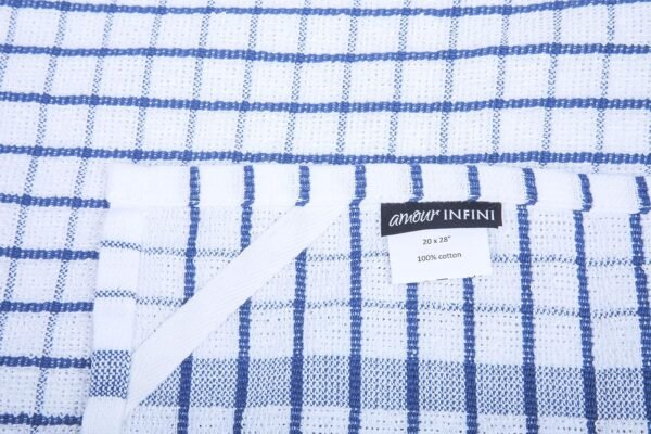 AMOUR INFINI Terry Dish Towels Pack of 4 Highly Absorbent Quick Dry Super Soft 20x28 Inch Kitchen Towel with Hanging Loop for Cleaning & Drying Dishes (Blue) - Image 6