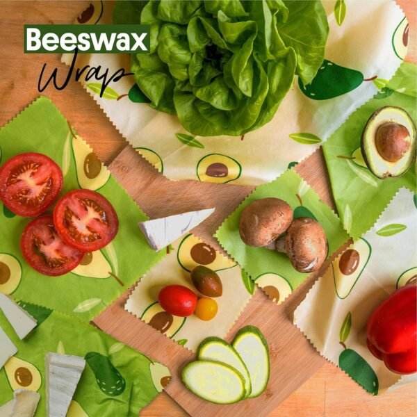 Beeswax Wrap 8 Pack, Reusable Beeswax Food Wraps, Organic Sustainable Food Storage, Cheese Sandwich Paper - Image 2