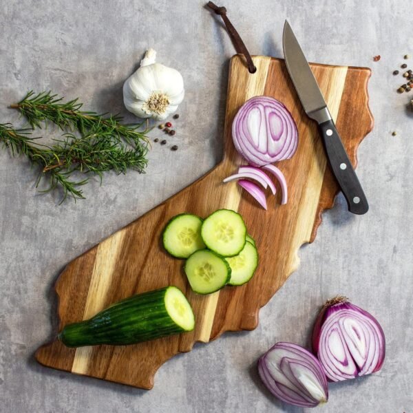 Totally Bamboo Rock & Branch Origins Series California State Shaped Cutting Board and Charcuterie Serving Tray, Includes Hang Tie for Wall Display - Image 4