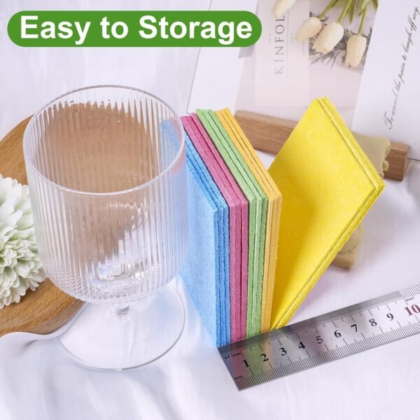 15 Pcs Cellulose Sponges Kitchen, 5 Colors Non-Scratch Colorful Sponges, Biodegradable Compressed Sponges, Large Cellulose Sponge for Kitchen, Bathroom, Cars, Funny Cut-Outs DIY - Image 7