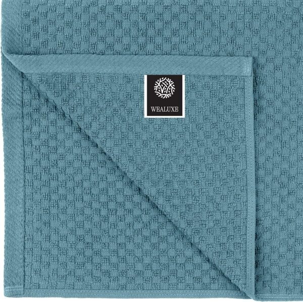 Super Absorbent Kitchen Towels 12 Pack - Premium 100% Cotton Kitchen Towels, 450GSM Thick Machine Washable Aqua Dish Towels for Kitchen Drying, Cleaning, Dobby Weave, Unmatched Quality - Image 2