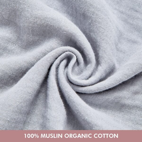 Pregnancy Pillow for Sleeping Cooling, 100% Muslin Full Body Maternity Pillow, Support for Back, Legs, Belly, HIPS - Side Sleeper Pillow (LightGray,55in) - Image 2