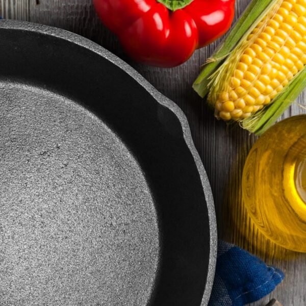 Nonstick Pan, Premium Pre-Seasoned Cast Iron Skillet, Frying Pan for Oven, Stove or Grill, Safe for Indoor & Outdoor – 12.5 Inch - Image 2