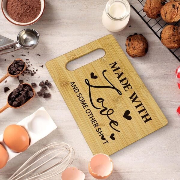 Made with Love Cutting Boards for Kitchen, House Warming Gifts New Home Women Couple, Bamboo Cutting Board, Fun Couples Gifts Decorative Cutting Boards for Kitchen,Fun Kitchen Gifts for Women - Image 2