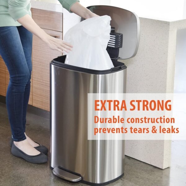 iTouchless Tall 18 Gallon Trash Bags, 40 Count, Extra-Large Strong Bathroom Kitchen Garbage Can Bin Liners, for Rubbish Recycling Compost in the Home, Office, Clear - Image 2