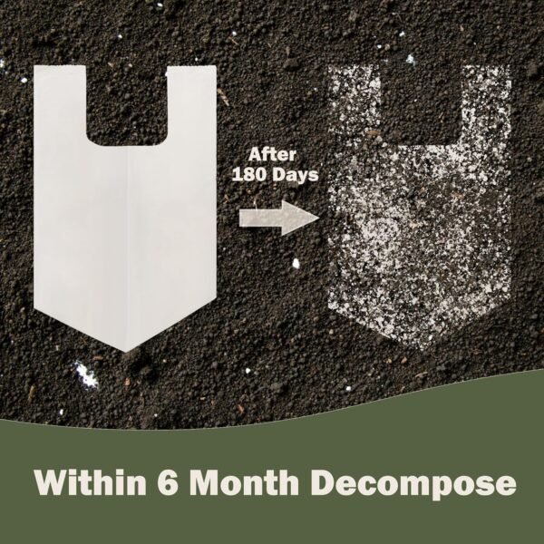 5 Gallon Compostable Handle Trash Bags Compost Food Scrap Waste Bags with US BPI ASTM D6400 and Europe OK Compost Home Certified 50 Couts - Image 4