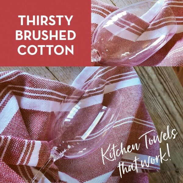 Country Trading Co. Big Thirsty Dish Towels - Organic Cotton Super Absorbent Kitchen Towels, Set of 4 – Soft Weave Machine Washable Tea Towels - 25” x 19” (Red) - Image 6