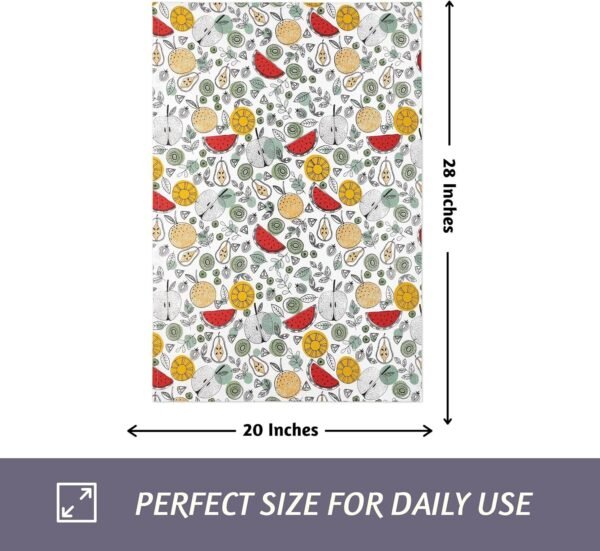 Folkulture Kitchen Towels with Hanging Loop, Set of 4, 100% Recycled Cotton Spring Dish Towels for Drying Dishes, 28"x20" Tea Towels or Decorative Kitchen Hand Towels for Farmhouse Décor (Fruity) - Image 6