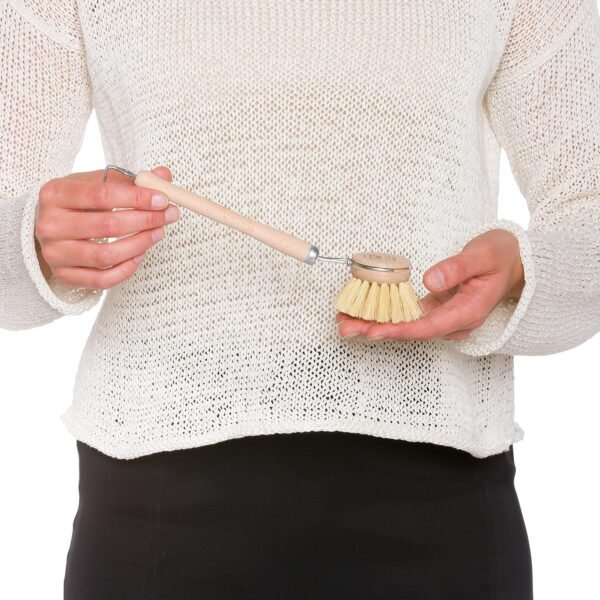REDECKER Tampico Fiber Bristle 1-1/2-Inch All-Purpose Kitchen Dish Scrub Brush with Beechwood Handle, Bamboo Dish Brush - Wooden Dish Brush with Handle for Pots, Pans, and Kitchen Utensils - Image 3