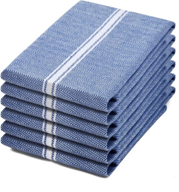 Kitchen Towels 100% Cotton, 6-Pack, Premium Dish Towel for Drying Dishes, 14”x 25” Ultra Soft & Super Absorbent, Hand & Tea Towels for Kitchen, Quick Drying Dish Towel - Royal Blue