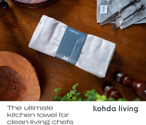 Premium Silver Infused Kitchen Towels - 100% Organic Cotton Dish Towels - Odor Controlled Tea Towels (Pack of 4) Absorbent Kitchen Hand Towels Gray - Image 2