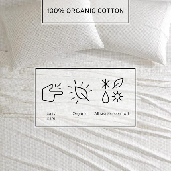 MARIMEKKO - King Sheets, Organic Cotton Bedding Set, Luxuriously Soft & Smooth Home Decor, GOTS Certified (Muru Beige, King) - Image 5