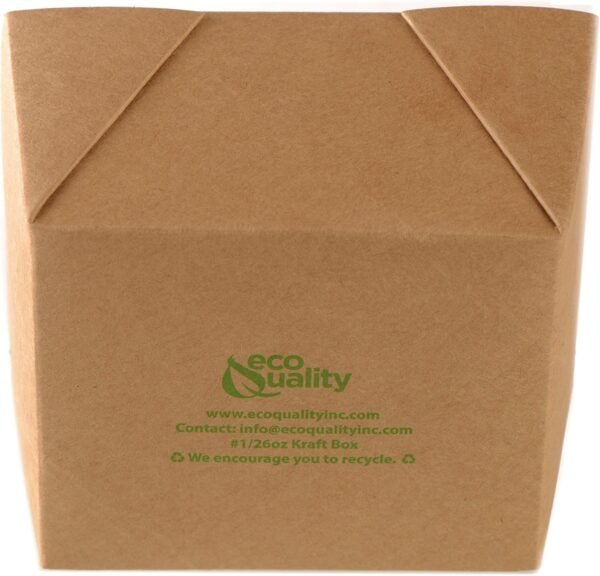 EcoQuality [25 PACK Take Out Food Containers 26 oz Kraft Brown Paper Box Microwaveable Leak and Grease Resistant - To Go Containers - Restaurant, Catering, Food Truck - Recyclable Lunch Box #1 - Image 6