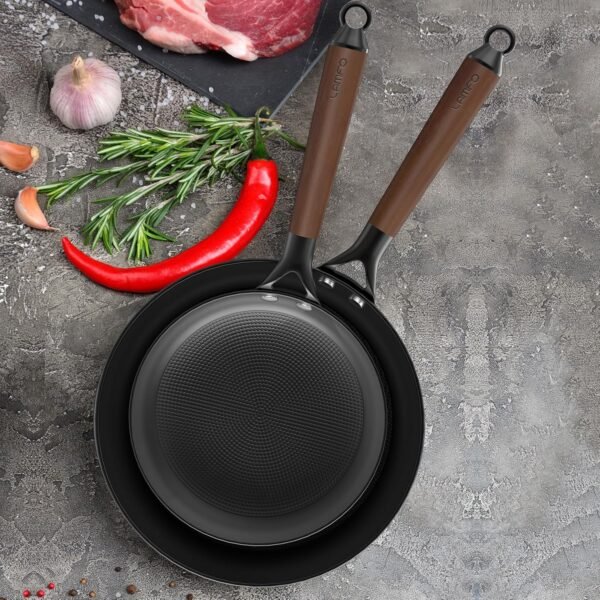 Cast Iron Skillets, 8 Inch 10 Inch Non Stick Frying Pans, 2 Piece Cookware Set Cast Iron Pans, PFAS-Free, Egg Pans Nonstick, Oven Safe Dishwasher Safe - Image 6
