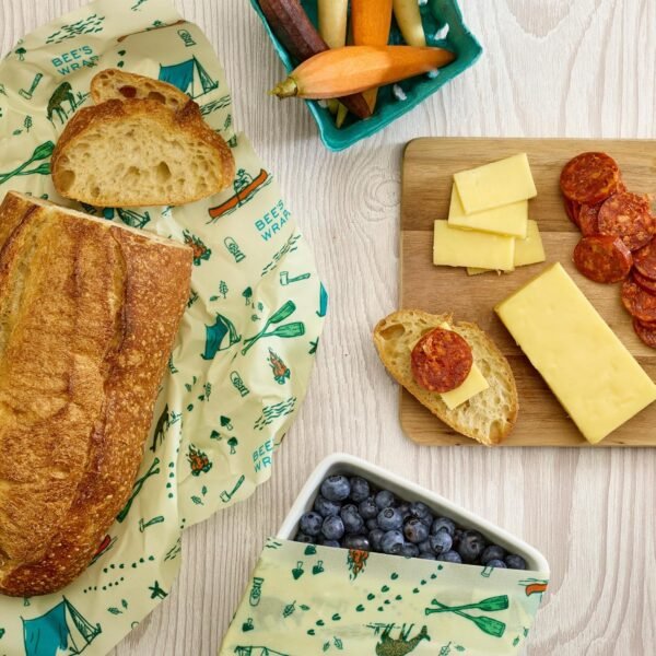 Bee's Wrap Reusable Beeswax Food Wraps Made in the USA, Eco Friendly Beeswax Wraps for Food, Sustainable Food Storage Containers, Organic Cotton Food Wrap, XL Bread Wrap for Homemade Bread - Image 4