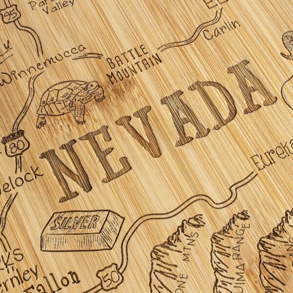 Totally Bamboo Destination Nevada State Shaped Serving and Cutting Board, Includes Hang Tie for Wall Display - Image 5