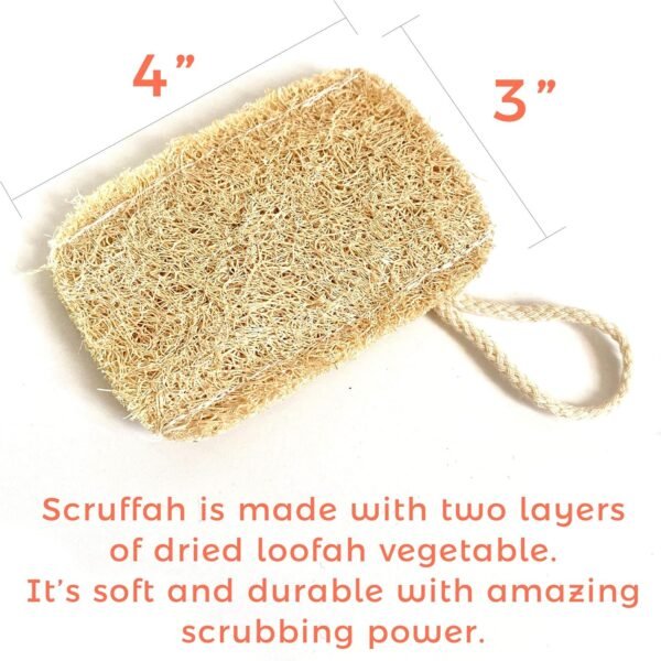 Scrufah, Eco-Friendly Natural Kitchen Dish Sponge. Zero Waste Kitchen. Compostable, Biodegradable & Plastic Free Cleaning Tool (3pc) - Image 3