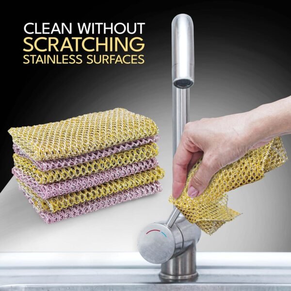 The Crown Choice Heavy Duty Non-Scratch Dish Scrubbers for Cleaning Dishes & Pots (6Pcs) - Replace Kitchen Sponges for Dishwashing with Our Scouring Pads - Try Our Alternative Dish Washing Scrub - Image 8