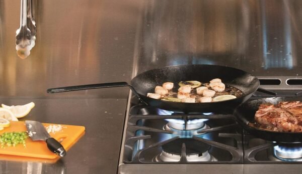 Lodge Pre-Seasoned Carbon Steel Skillet - Use in the Oven, on the Stove, on the Grill, or Over a Campfire - 12 Inch - Image 2